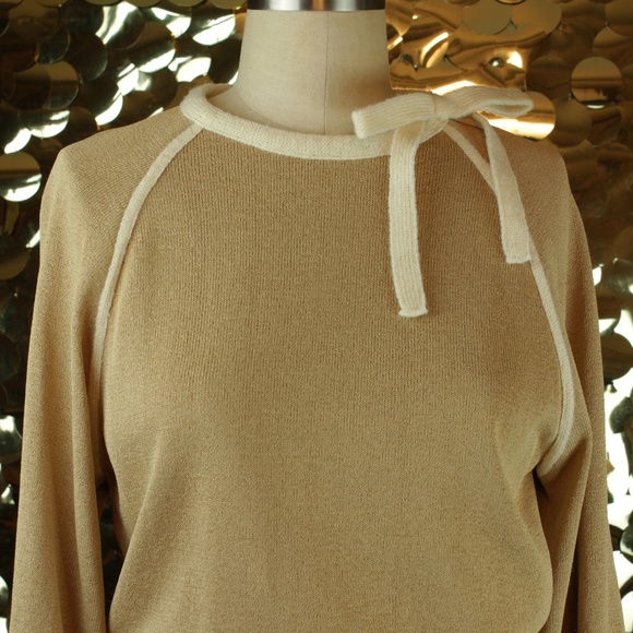 Tan + Offwhite Sweater Skirt Set - Picture 2 of 7